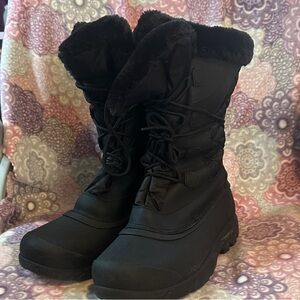 Women's Insulated Black Winter Snow Boots